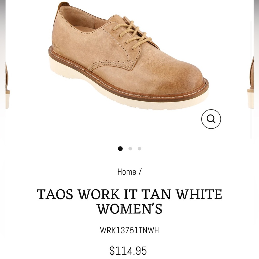 Taos Work It tan leather shoe